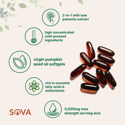 SOVA Pumpkin Seed Oil with Saw Palmetto Softgels